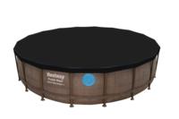 Bestway 56977 5,49 m X 1,22 m Runder Rahmenpool-Set 18ft mit Pumpe, Leiter und Abdeckung