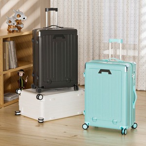 Front Open <b>Suitcase</b> 24 Inch Zipper Closure 360 Degree Spinner <b>Wheels</b> For Women Leisure Travel Spring 2024 - Product Image 1