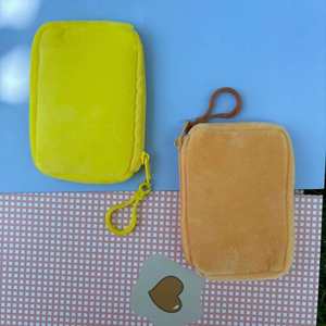 <b>Cute</b> Solid Color Square Plush Coin <b>Purse</b>, Candy Color Earphone Storage Pouch, Mini Zipper Wallet Promotional Gift for Students - Product Image 4