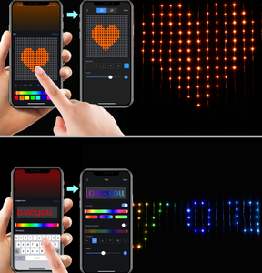 Thiết Kế Mới DIY Màu Sắc Thay Đổi Giáng Sinh Kỳ Nghỉ Hình Ảnh Tải Lên Phòng Ngủ Phòng Khách Ngoài Trời Thông Minh Rèm Trang Trí Đèn - Product Image 2