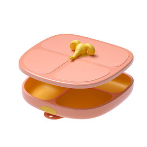 ชามซิลิโคนไม่มี BPA ขนาด350มล. พร้อมฝาปิดจานซิลิก้าเจลเกรดอาหารปลอดภัยสำหรับเด็กและทารก - Product Image 4