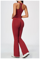 Leggings de yoga sans couture, pantalon évasé, haut de yoga, short de sport pour femmes, débardeur Dri Fit noir, ensemble de yoga