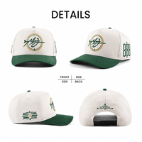 Casquettes de baseball unisexes entièrement personnalisées en gros, 5 panneaux, brodées, en tissu de coton, taille ajustable, bicolores, pour le sport