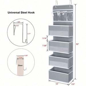 Door Hanging Organizer Nursery Closet Cabinet Baby <b>Storage</b> with 4 Large Pockets and 3 Small PVC Pockets for Cosmetics Sundries - Product Image 4