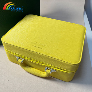 Luxury 8-Slot PU Leather <b>Watch</b> Storage <b>Case</b>, Portable Zippered <b>Watch</b> Organizer Box with Handle for Travel & Display - Product Image 5