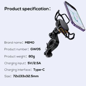 Support de téléphone pour moto, vélo et vélo électrique MEMO GW05 avec ventilateur de refroidissement antichoc - Product Image 6