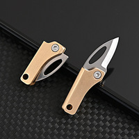 Couteau de poche magnétique miniature en laiton, coupe-corps compact et portable pour porte-clés, ouvre-boîte de colis pour le transport quotidien EDC