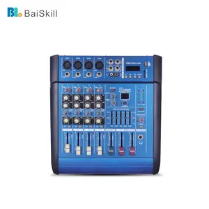 Pmx402d Baiskill Professionele Audiomixer 4 Kanalen + 48V Fantoomvoeding Met Monitor Hoofdtelefooninterface Mixer Console Voor Werk