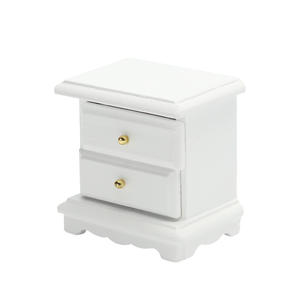 1:12 DIY Wood Toy Dollhouse Bedroom Scene Play House with <b>White</b> <b>Bedside</b> <b>Table</b> Ornament Mini Model Dollhouse - Product Image 5