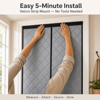 Rideau de porte hiver chaud en coton et polyester, anti-moustiques, fermeture magnétique, sans perçage, auto-fermant, pour chambre, personnalisable OEM