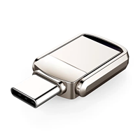 Clé USB 3.0 Type C rotative 2-en-1 en métal avec porte-clés, clé mémoire OTG, vente en gros, gravure de logo personnalisée