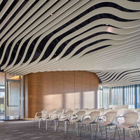 Matériaux de décoration intérieure, panneau de plafond en aluminium courbé, panneau de plafond suspendu en aluminium, dalles de plafond extensibles