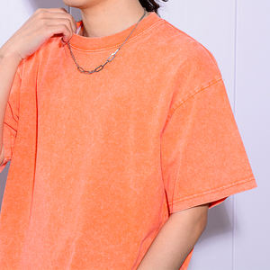 เสื้อยืด Gelan คุณภาพสูง 100% ทรงหลวมสไตล์วินเทจ ผ้าคอตตอนย้อมสีแบบ Mineral Wash และ Acid Wash ผ้าถักเนื้อนุ่ม - Product Image 4