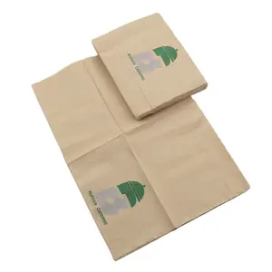 Pulpa de bambú reciclada, impresión personalizada, papel Kraft, servilleta marrón sin blanquear