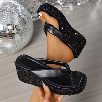 Sandales scintillantes pour femmes, tongs antidérapantes, pantoufles tendance, pantoufles de créateur pour femmes, livraison rapide