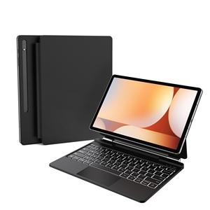Custodia per tastiera per Samsung <span class=keywords><strong>Galaxy</strong></span> Tab a basso prezzo customizzato cover per <span class=keywords><strong>Tablet</strong></span> S7 + S7Fe <span class=keywords><strong>S8</strong></span> + S9 + S9Fe S10 + multifunzionale nero