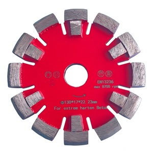 Lame de découpe diamantée de qualité européenne, soudée au laser, 130 mm, avec segments courbés pour béton extrêmement dur - Product Image 2