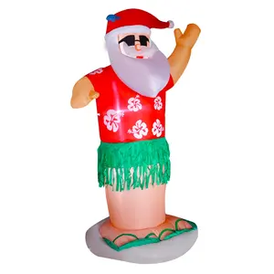 7ft Hawaiian Santa Inflatable Christmas Decoration Outdoor Party Ornament And Decor Xmas Supplies