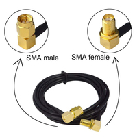 Antenne SMA Haute Performance 1M Câble RG174 RP SMA Mâle Angle Droit Câble Coaxial RG174 Antenne GPS Câble Pigtail Jumper SMA Mâle