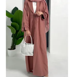 Simple Islamic Clothing Muslim Plus Size Draw String Sleeve Modern Abaya