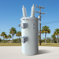 Transformateur de distribution immergé dans l'huile 11KV 10.5KV 12.47KV 30KVA-600KVA, monophasé, monté sur poteau, 100% cuivre, ISO CE, en promotion