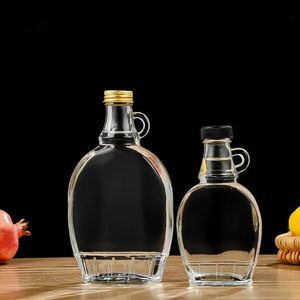 Alta calidad 150ml 250ml <span class=keywords><strong>375ml</strong></span> 500ml Tapa de tornillo vacía Botella de vidrio de jarabe de arce plano con mango pequeño - Product Image 6