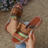 Sandales plates surdimensionnées pour femmes, ornées de pompons