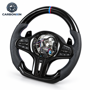 Volante Deportivo de Cuero y Fibra de Carbono con Base Plana, Calefactable, de 3 Radios y 40 mm de Diámetro para Volante G22 430i Led G30 Pre-LCI 6GT G32 - Product Image 6
