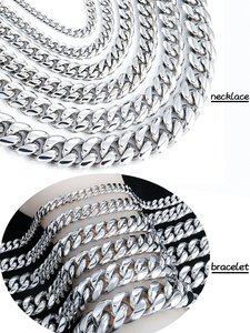 סיטונאי מותאם אישית היפ הופ לרסן קובני קישור Mens מיאמי נירוסטה <span class=keywords><strong>14k</strong></span> 18k זהב מצופה שרשרת שרשרת קובנית קישור שרשרת - Product Image 5