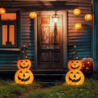 Lanterne citrouille LED pliable d'Halloween avec chapeau de sorcière pour décoration extérieure de jardin, cour et ambiance de fête