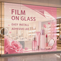 Film LED transparent adhésif pour vitrine de magasin de beauté, affichage publicitaire sur vitrine