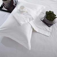 Taie d'oreiller 100 % coton satiné blanc uni, type enveloppe, pour hôtel, vente en gros pour ensemble de literie
