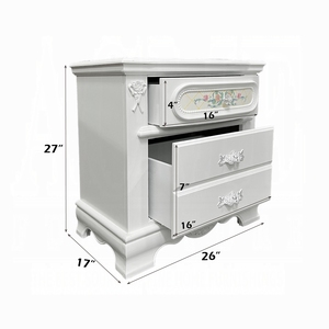Comodino Tradizionale per Camera da Letto con Due Cassetti, Finitura Bianca, 1 Pezzo - Product Image 5