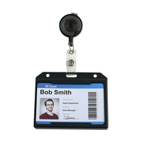 En gros, Porte-badge rétractable transparent avec clip à ressort non pivotant, cordon en nylon, coque en ABS et sangle en PVC, accessoires pour porte-badge d'identification