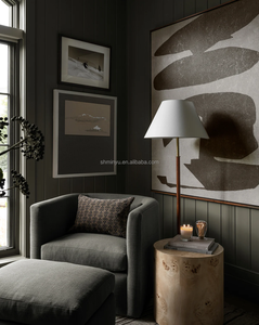 2024现代奢华美式圆形伯尔木边桌热卖工厂客厅或家庭茶几套装 - Product Image 3