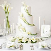 Fleurs artificielles blanches en EVA pour gâteaux, décorations de gâteaux de mariage, fleurs artificielles de calla blanches, très vendues