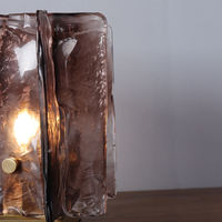 Lampe de table en laiton de style post-moderne, décoration de salon, lampe de chevet pour chambre à coucher, lampe de table en cristal Art Déco de luxe à LED