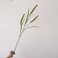 Rumput Plastik Imitasi Dogtail 3 Kepala Bunga Buluh, Bunga Padi, Bunga Gandum, Rangkaian Bunga Kering, Bunga Vas, Dekorasi Ruang Tamu