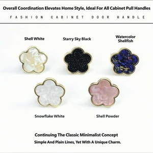 Nordic Creative Flower Petal <strong>Pulls</strong> Solid Zinc Alloy 5-Color <strong>Knobs</strong> Durable Antirust for Kitchen <strong>Cabinet</strong>/<strong>Drawer</strong>/Wardrobe Furniture - Product Image 1