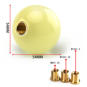 Kenop Tuas Persneling Bulat Menyala Dalam Gelap 54mm Akrilik Bercahaya Dengan 3 Adaptor Berulir Aksesoris Interior Mobil Balap - Product Image 3