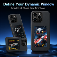 Étui de téléphone en TPU avec écran E-Ink pour 17/16/15/14 Pro Max, personnalisable, DIY, 4 couleurs, NFC, affichage d'images intelligentes, protection