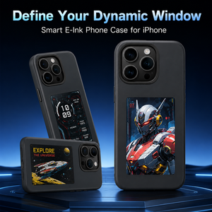 Coque de téléphone à écran E-Ink pour <span class=keywords><strong>iPhone</strong></span> 17 16 15 14 Pro Max, personnalisable DIY, <span class=keywords><strong>4</strong></span> couleurs, NFC, affichage intelligent des images, protection, vente en gros - Product Image 4
