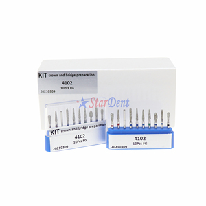 Frese dentali FG-4102 diamante ad alta velocità frese per corona e ponte di preparazione denti molari - Product Image 2