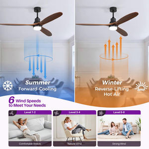 Ventilateur de plafond extérieur avec lumière, ventilateur de plafond style ferme avec lumière et télécommande, 60 pouces, 3 pales - Product Image 2