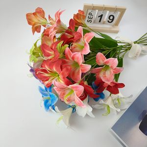 Fleurs artificielles d'amarillis (Hippeastrum) imprimées en 3D à 5 têtes, tige unique, pour mariage, Saint-Valentin, décoration intérieure, hôtel, arrangement floral - Product Image 2