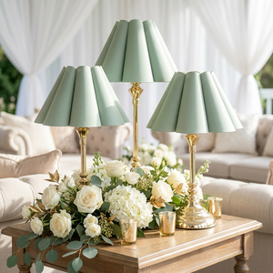 Cordless <strong>Table</strong> <strong>Lamp</strong> Iron <strong>Base</strong> with Fabric Shade Wireless Rechargeable Light for Wedding Centerpiece Decor - Product Image 1