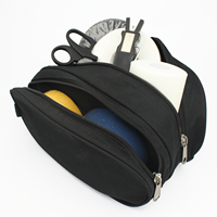Sac d'équipement de hockey sur glace noir compact, organiseur d'accessoires pour rondelles, lacets, ruban adhésif, ciseaux et kit d'entretien