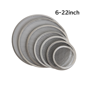 カスタマイズ可能8 \ "10 \" 12 \ "14 \" 18インチアルミピザスクリーン焼きトレイツールラウンド形状とカスタムロゴ - Product Image 1