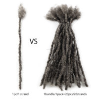 Anna in Stock Inter Extensions de Locs 100% Cheveux Humains Poivre et Sel #   Cheveux à tresser pour dreadlocks, emballage personnalisé, 8''10''12''x0.4cm