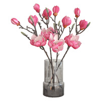 Fleurs de Magnolia Artificielles Faites à la Main, Style Chinois Moderne, Décoration Maison & Mariage, Accessoires de Photographie Florale en Plastique